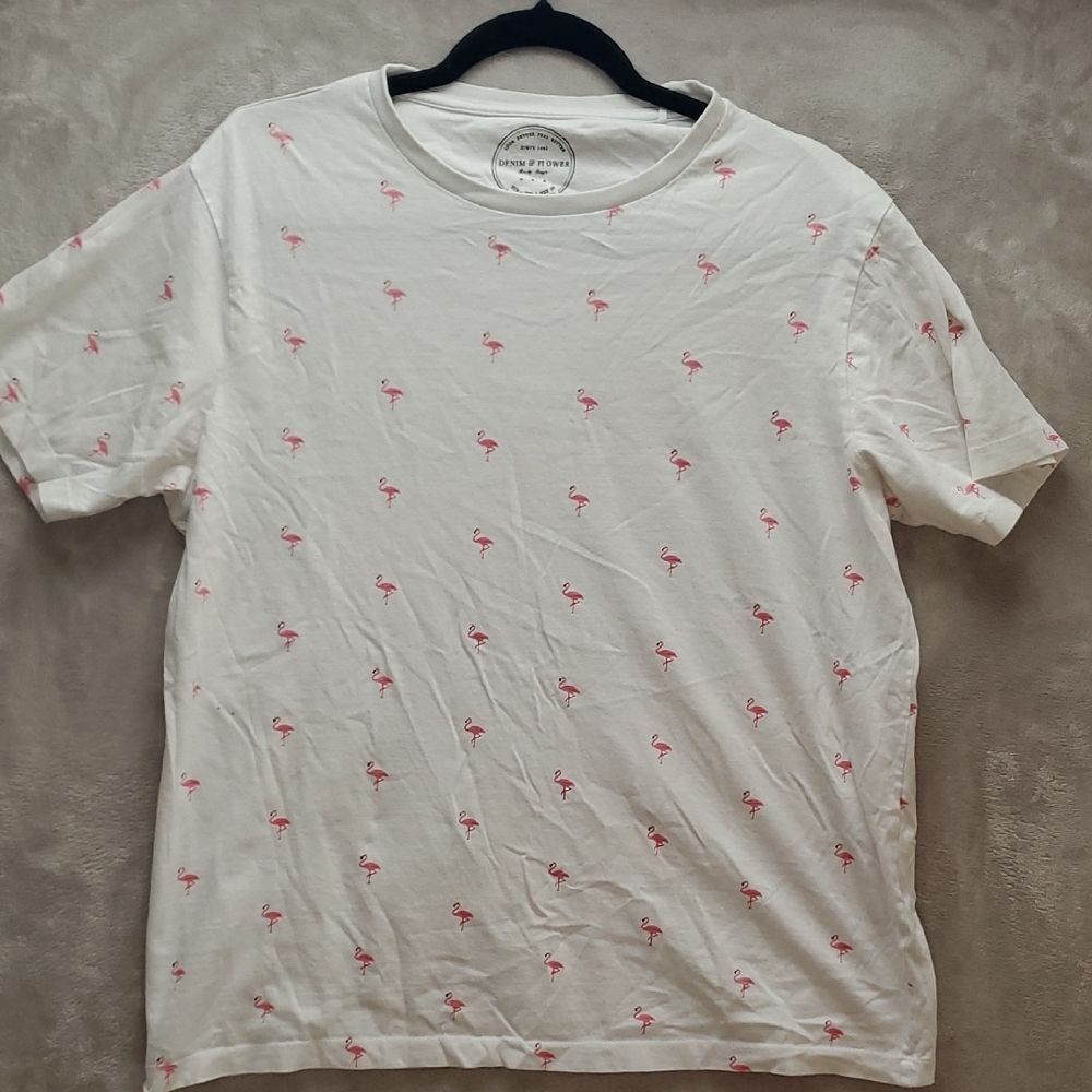 Denim & Flower Pink Flamingo Short Sleeve Tee